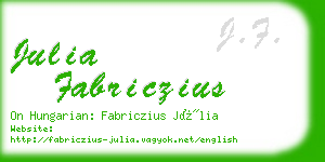 julia fabriczius business card